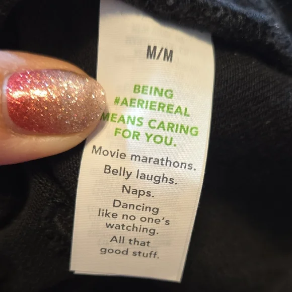 New Aerie Black Distressed Elastic Waistband Jean Shorts Size Medium - Picture 7 of 9